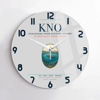 Thumbnail for Kualanamu International Airport Medan (KNO) design on light gray no frame wall clock