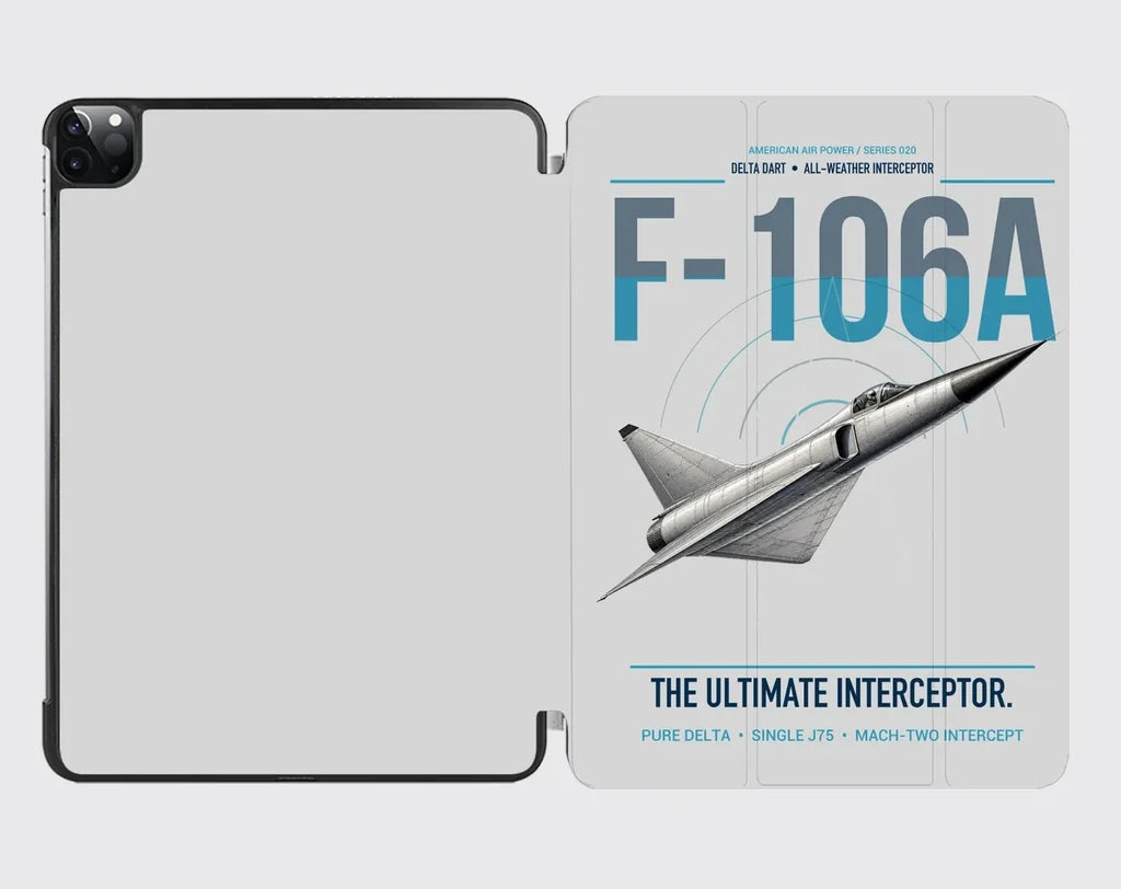 F-106A Delta Dart design on light gray ipad tablet case