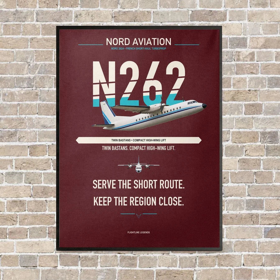 Nord 262A vertical canvas print - framed - dark red background