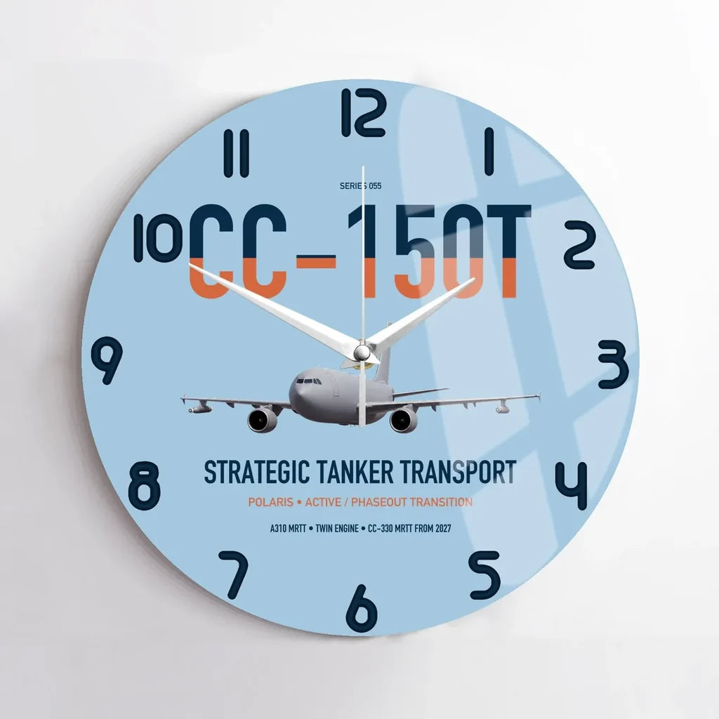 Airbus CC-150T Polaris design on light blue no frame wall clock