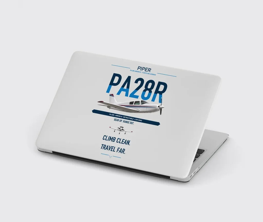 Piper PA-28R Arrow III design on light gray MacBook case