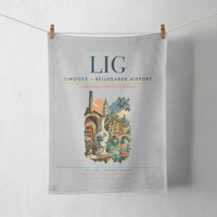 Thumbnail for Limoges – Bellegarde Airport (LIG) design on light gray towel