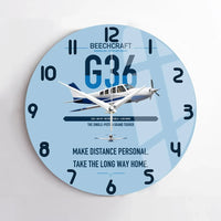 Thumbnail for Beechcraft Bonanza G36 design on light blue no frame wall clock
