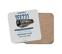Thumbnail for TFE731 design on light gray 1 piece coaster