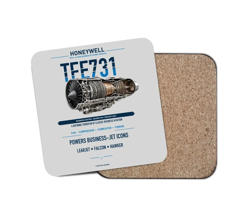 TFE731 design on light gray 1 piece coaster