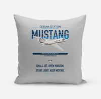 Thumbnail for Cessna Citation Mustang design on light gray pillow