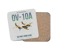 Thumbnail for OV-10A Bronco design on light gray 1 piece coaster