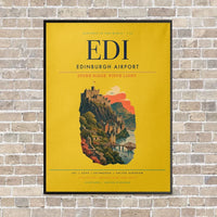 Thumbnail for Edinburgh Airport EDI - Canvas Framed - Yellow