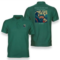 Thumbnail for VINTAGE G4294 - The Solo Atlantic Night - Double-Side Polo T-Shirt design on green