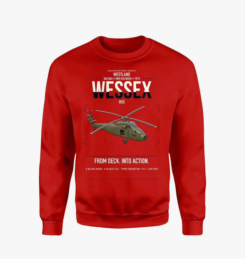 Westland Wessex HU5 design on red sweatshirt