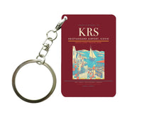 Thumbnail for Kristiansand Airport, Kjevik (KRS) design on dark red key chain