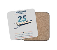 Thumbnail for Bombardier Learjet 25 design on light gray 1 piece coaster