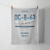 Thumbnail for Douglas DC-8-63 design on light gray towel