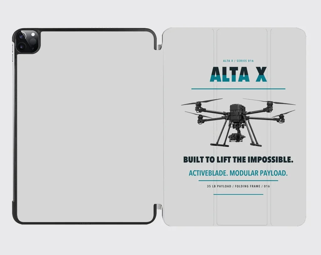 Freefly Alta X design on light gray ipad tablet case