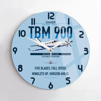 Thumbnail for Daher TBM 900 design on light blue no frame wall clock