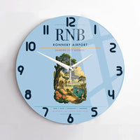 Thumbnail for Ronneby Airport (RNB) design on light blue no frame wall clock