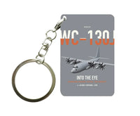 Thumbnail for WC-130J Hurricane Hunter design on gray designed key chain, double-side print