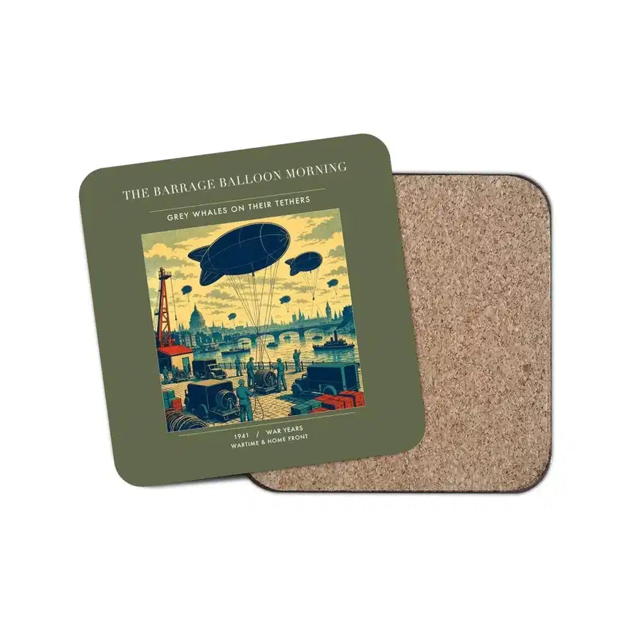 The Barrage Balloon Morning - Designed Coasters design on green army 1-piece