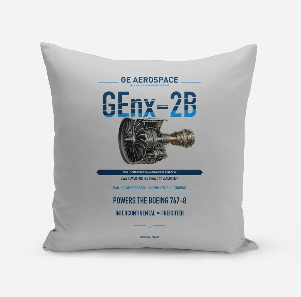 GEnx-2B design on light gray pillow