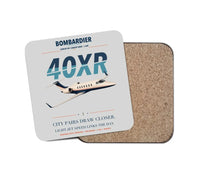Thumbnail for Bombardier Learjet 40XR design on light gray 1 piece coaster