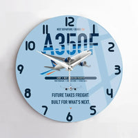 Thumbnail for Airbus A350F design on light blue no frame wall clock