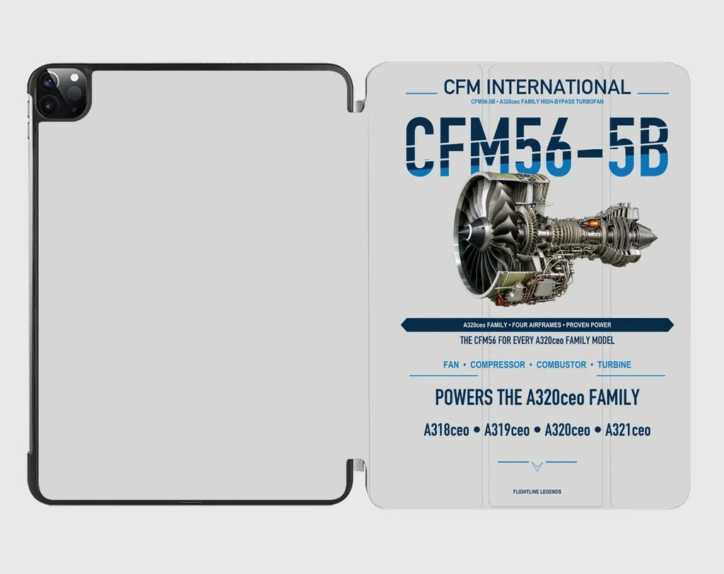 CFM56-5B design on light gray ipad tablet case