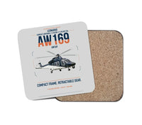 Thumbnail for Leonardo AW169 design on light gray 1 piece coaster