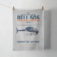 Thumbnail for Bell 505 design on light gray towel