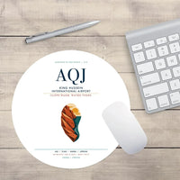 Thumbnail for King Hussein International Airport (AQJ) design on white round mouse pad