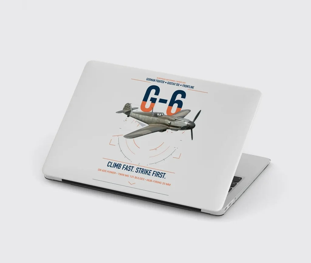 Messerschmitt Bf 109G-6 design on light gray MacBook case