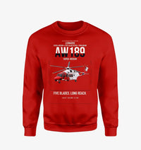 Thumbnail for Leonardo AW189 design on red sweatshirt