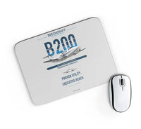 Thumbnail for Beechcraft King Air B200 design on light gray rectangle mouse pad