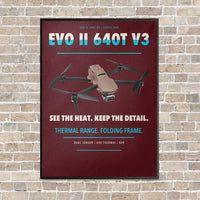 Thumbnail for Autel EVO II Dual 640T V3 vertical canvas print - framed - dark red background