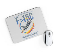 Thumbnail for F-16C Fighting Falcon design on light gray rectangle mouse pad
