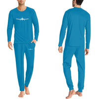 Thumbnail for Piper PA28 Silhouette Plane men pajamas - Light Blue