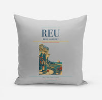 Thumbnail for Reus Airport (REU) design on light gray pillow