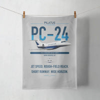 Thumbnail for Pilatus PC-24 design on light gray towel