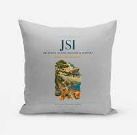 Thumbnail for Skiathos Island National Airport (JSI) design on light gray pillow