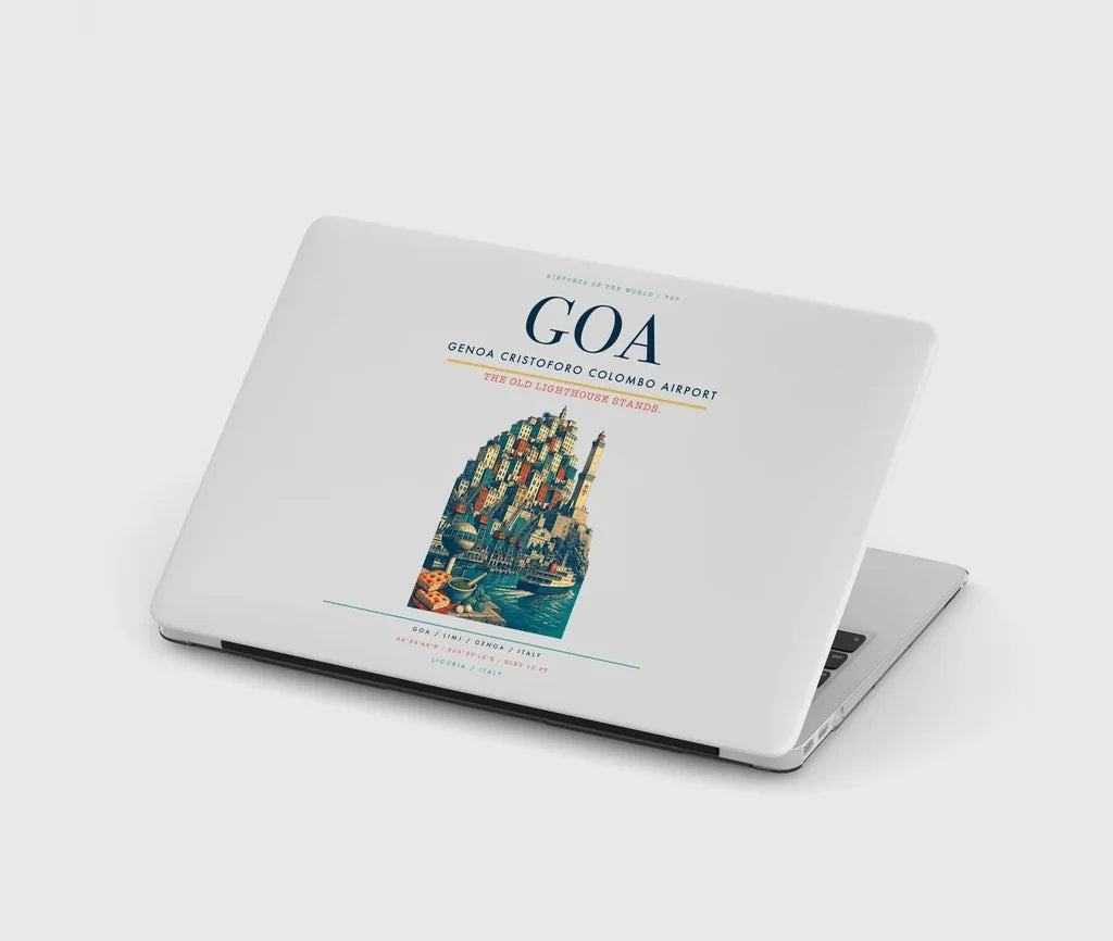 Genoa Cristoforo Colombo Airport (GOA) design on light gray MacBook case