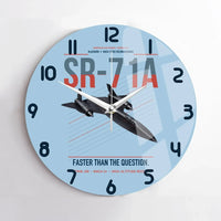 Thumbnail for SR-71A Blackbird design on light blue no frame wall clock