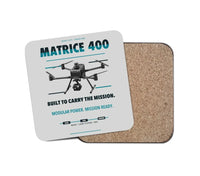 Thumbnail for DJI Matrice 400 design on light gray 1 piece coaster