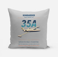 Thumbnail for Bombardier Learjet 35A design on light gray pillow