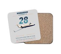Thumbnail for Bombardier Learjet 28 design on light gray 1 piece coaster