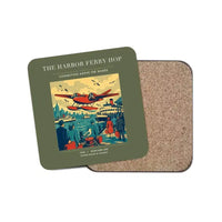 Thumbnail for The Harbor Ferry Hop - Designed Coasters design on green army 1-piece