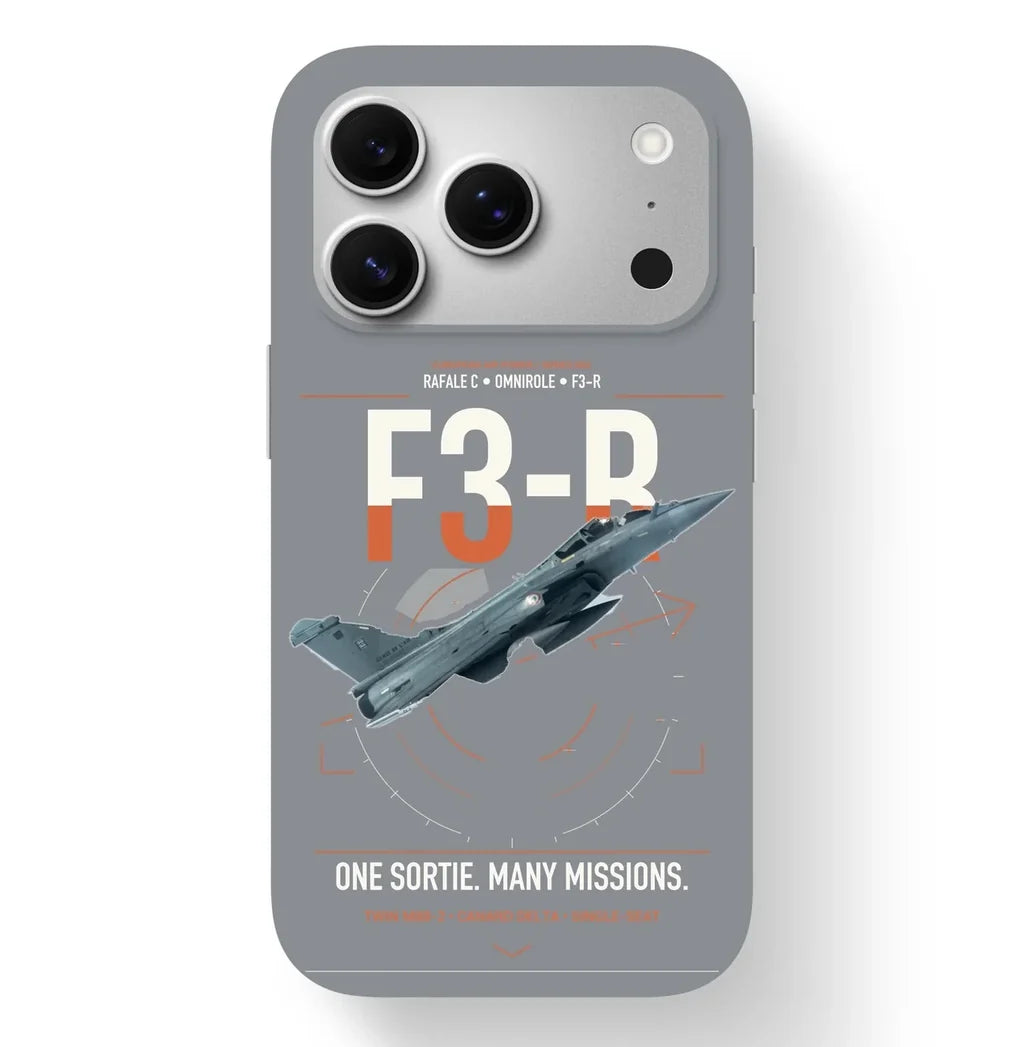 Dassault Rafale C — F3-R standard design on gray magsafe iphone case, for iPhone 17 Pro