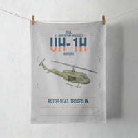 Thumbnail for Bell UH-1H Iroquois design on light gray towel
