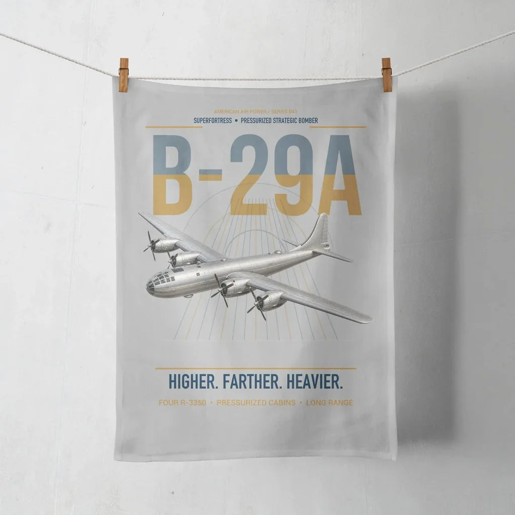 B-29A Superfortress design on light gray towel