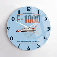 Thumbnail for F-100D Super Sabre design on light blue no frame wall clock