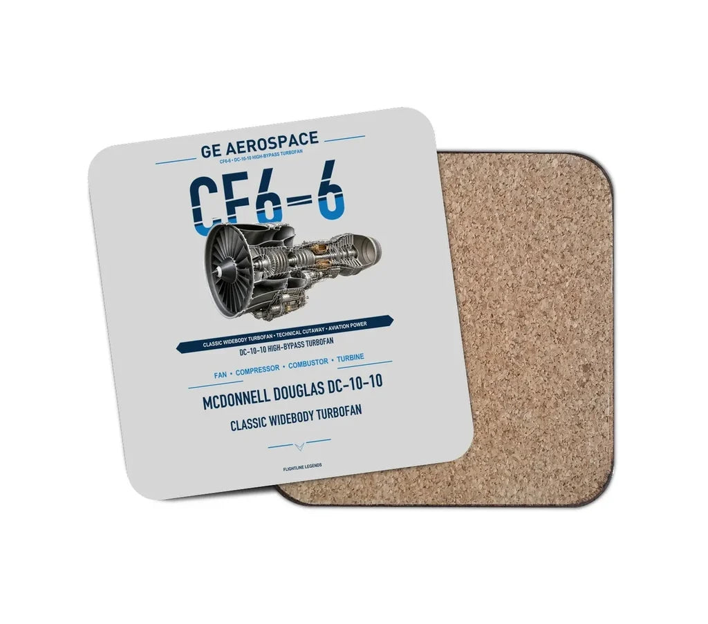 CF6-6 design on light gray 1 piece coaster