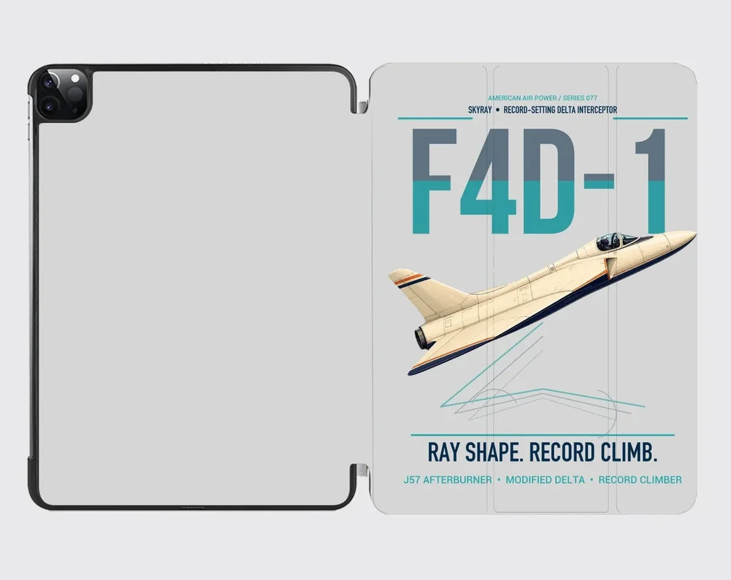 F4D-1 Skyray design on light gray ipad tablet case